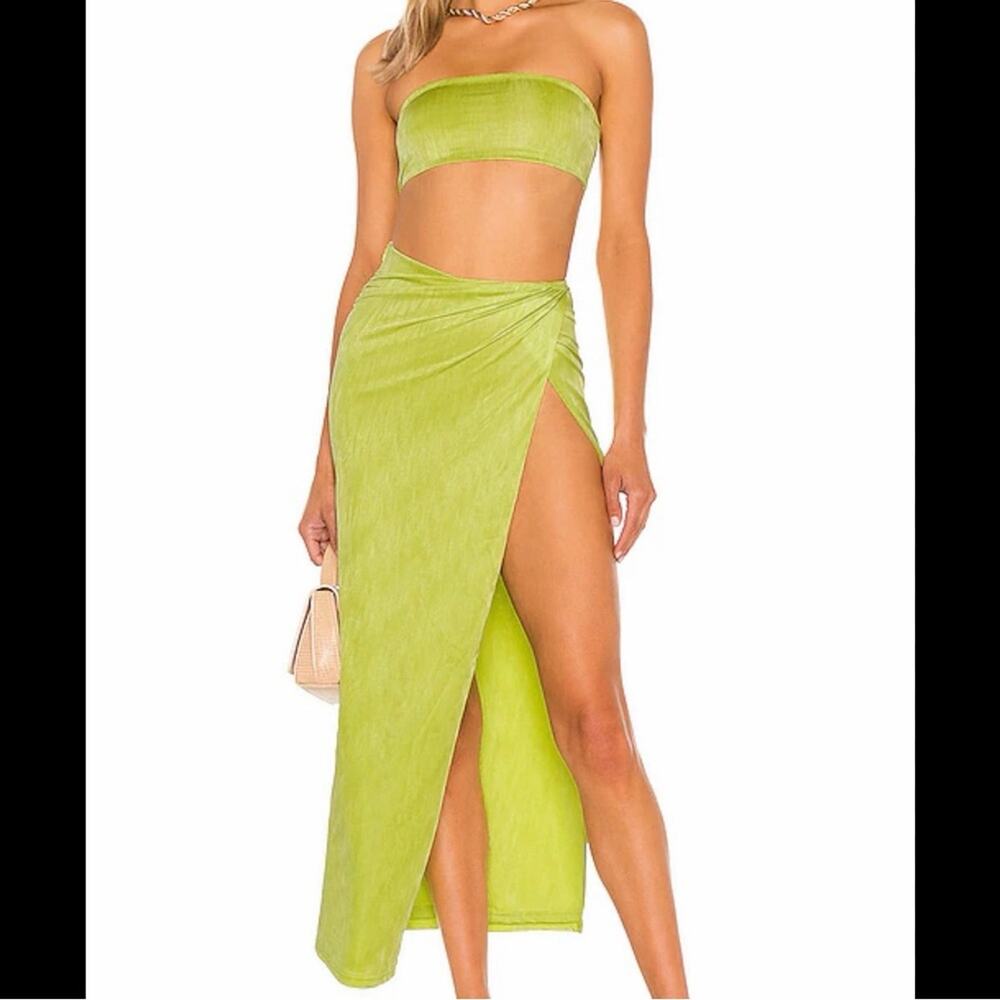 NWOT Superdown Lime Green bandeau top and Skirt Set size XS - Picture 3 of 14